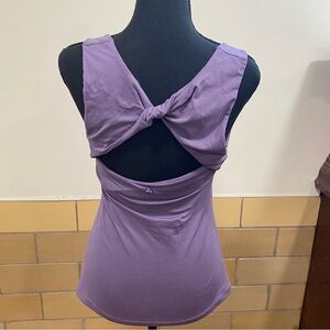 PrAna S purple open back twist yoga tank top